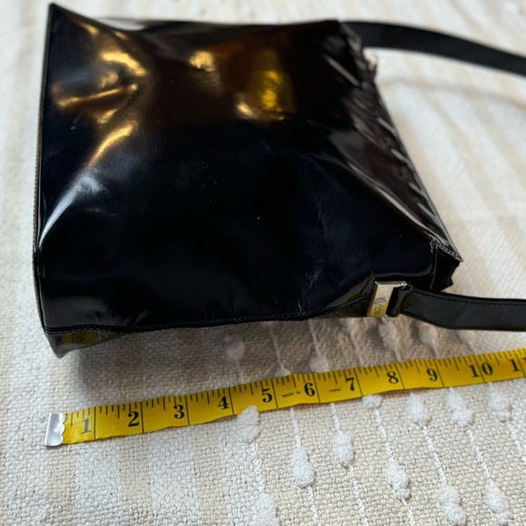 Gianni Versace vintage black patent leather tote shoulder bag silver hardware - Picture 14 of 16